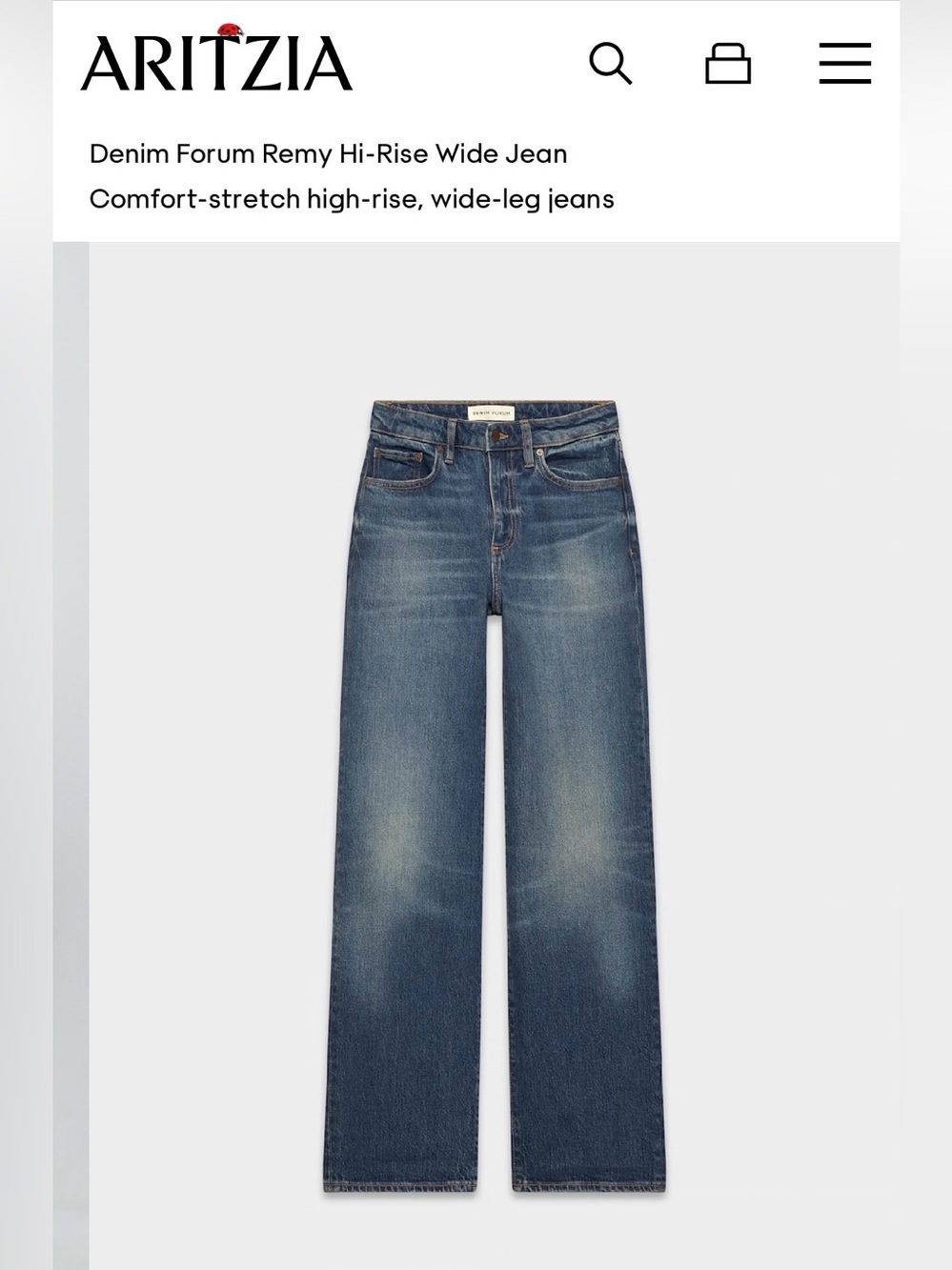 Aritzia Denim Forum Remy Hi-Rise Wide Jean - Blue😍😍😍